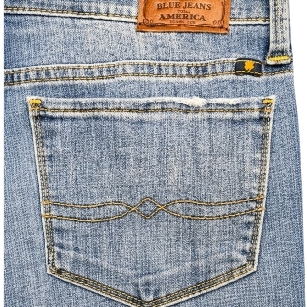 Lucky Brand Size 14/32 Blue Denim Straight Ankle Jeans Raw Hem NWT - Picture 7 of 15